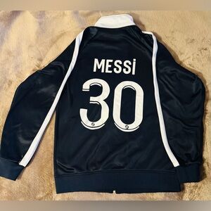 Youth Navy Blue and White Zip Up Jacket